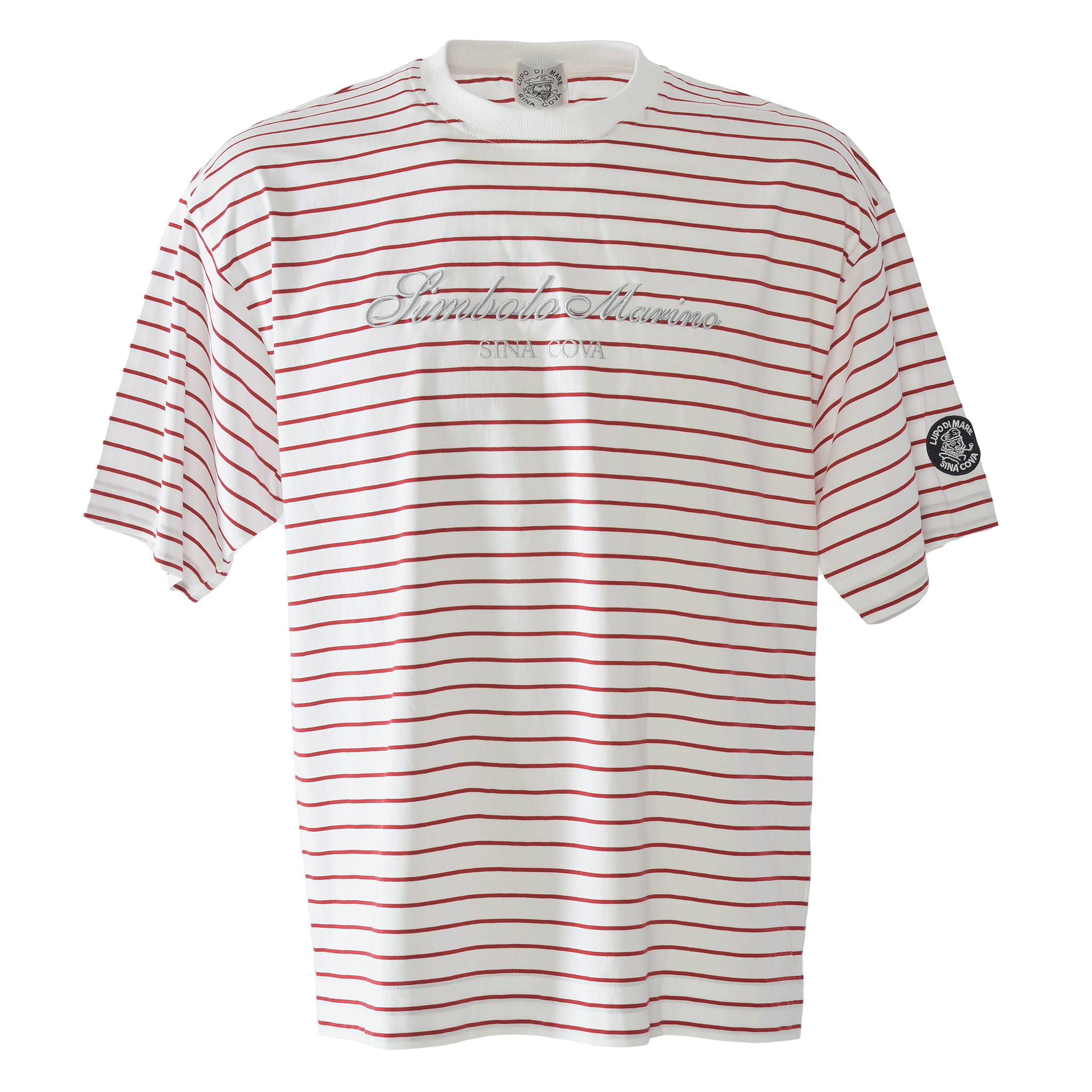ボーダー柄ドロップショルダーTシャツ 26110570