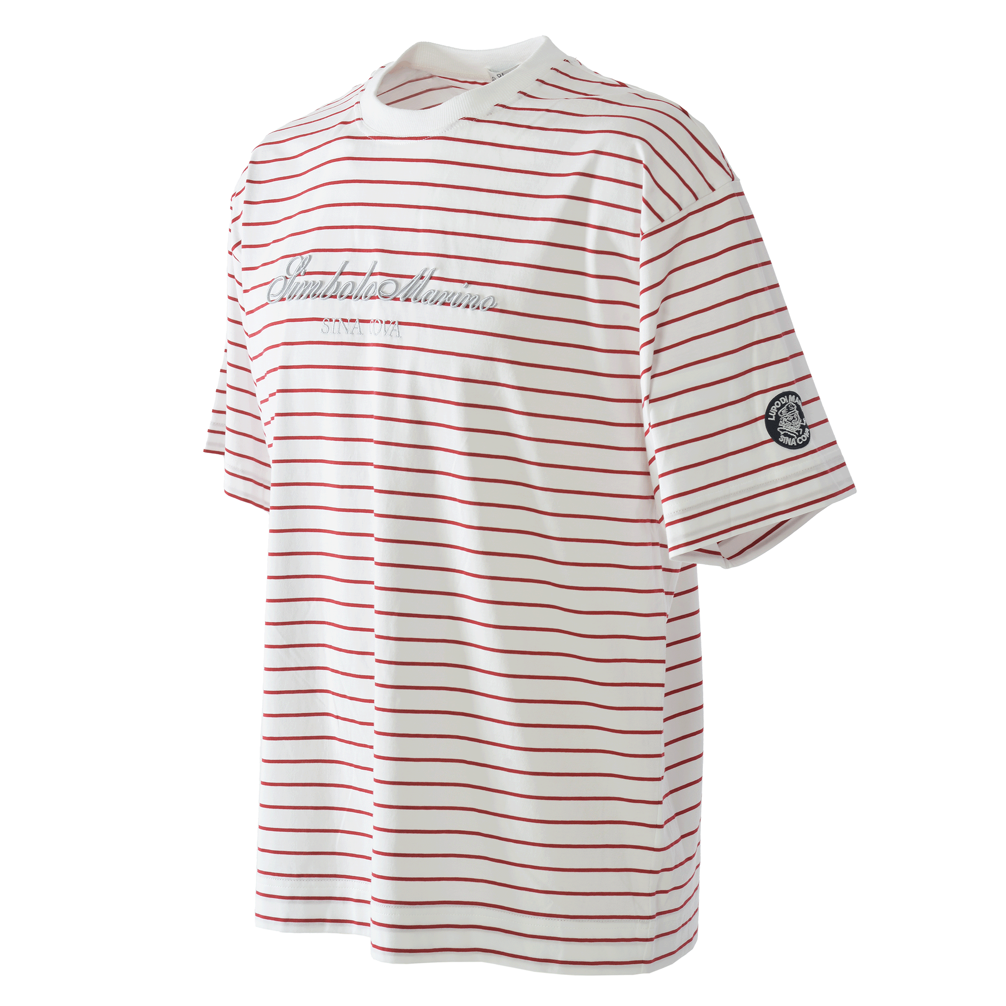 ボーダー柄ドロップショルダーTシャツ 26110570