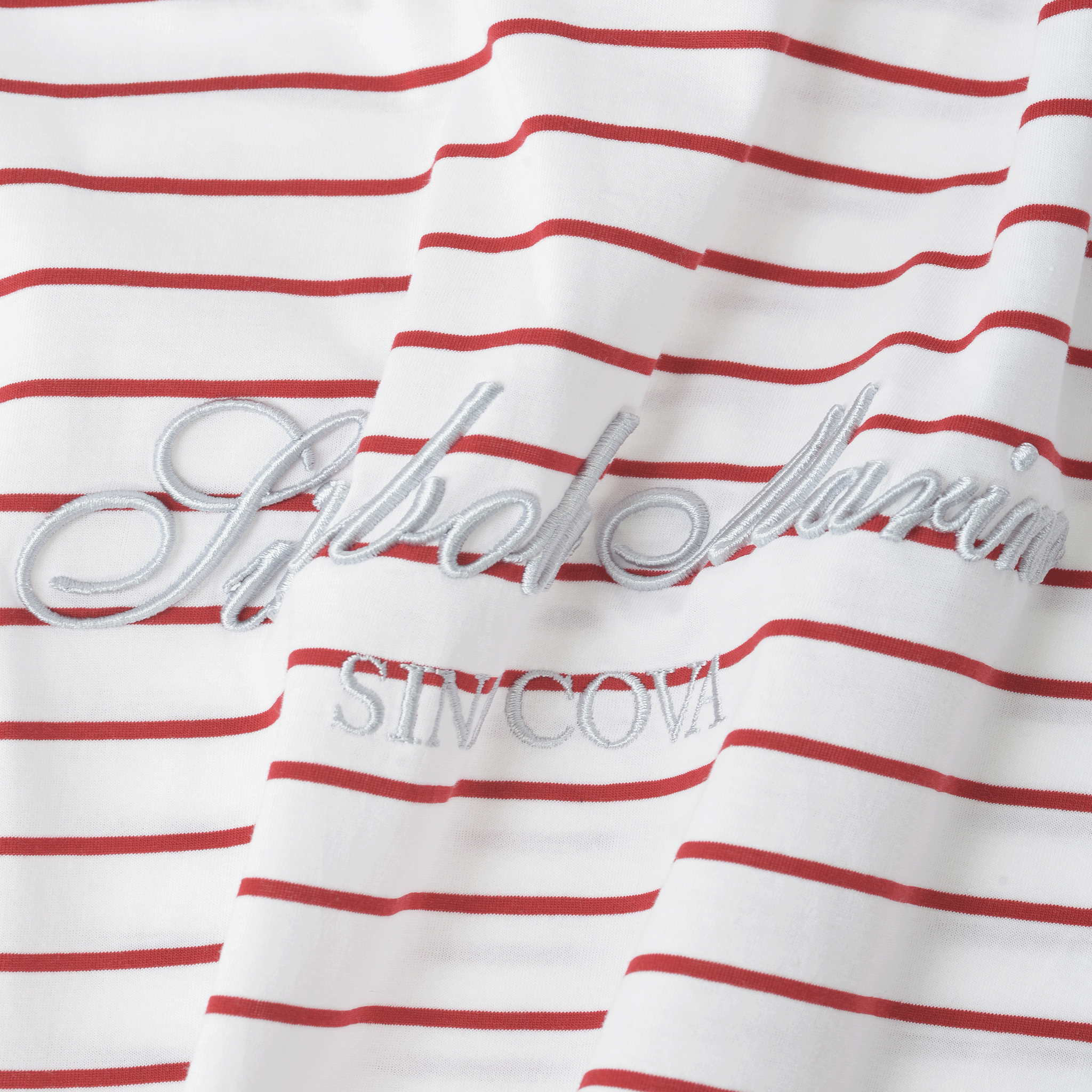 ボーダー柄ドロップショルダーTシャツ 26110570