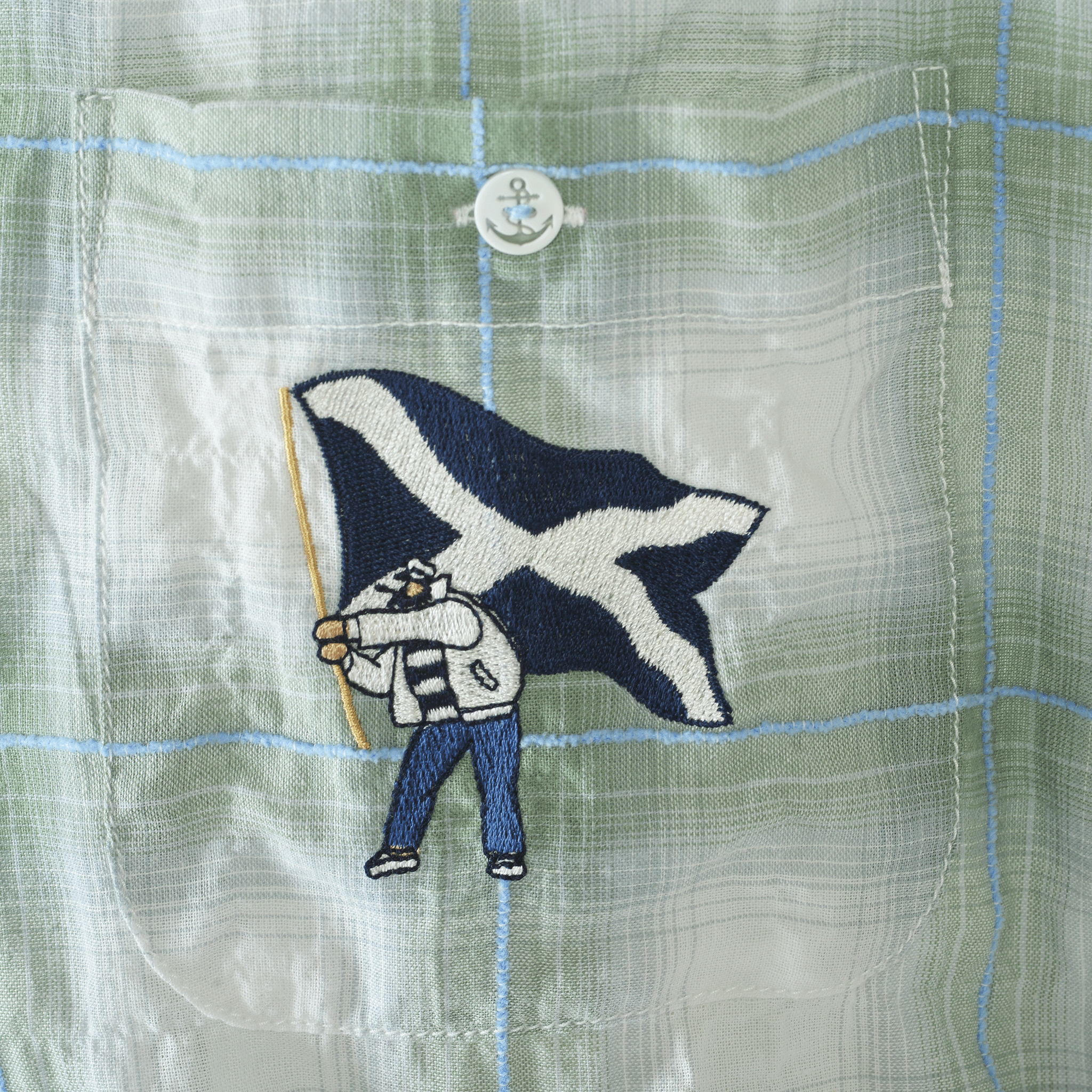 チェック柄長袖開襟シャツ 26124030