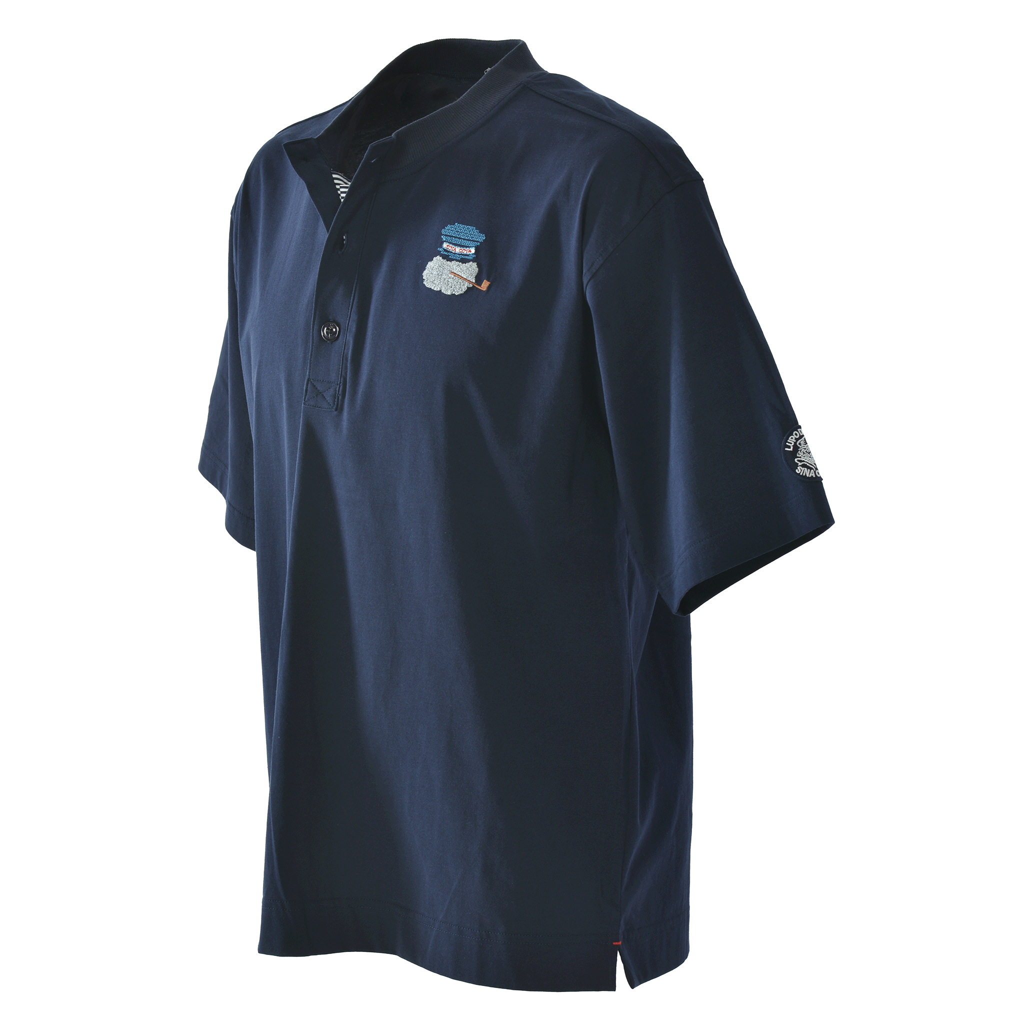 Henley neck short-sleeved T-shirt, unisex (unisex) 26110550