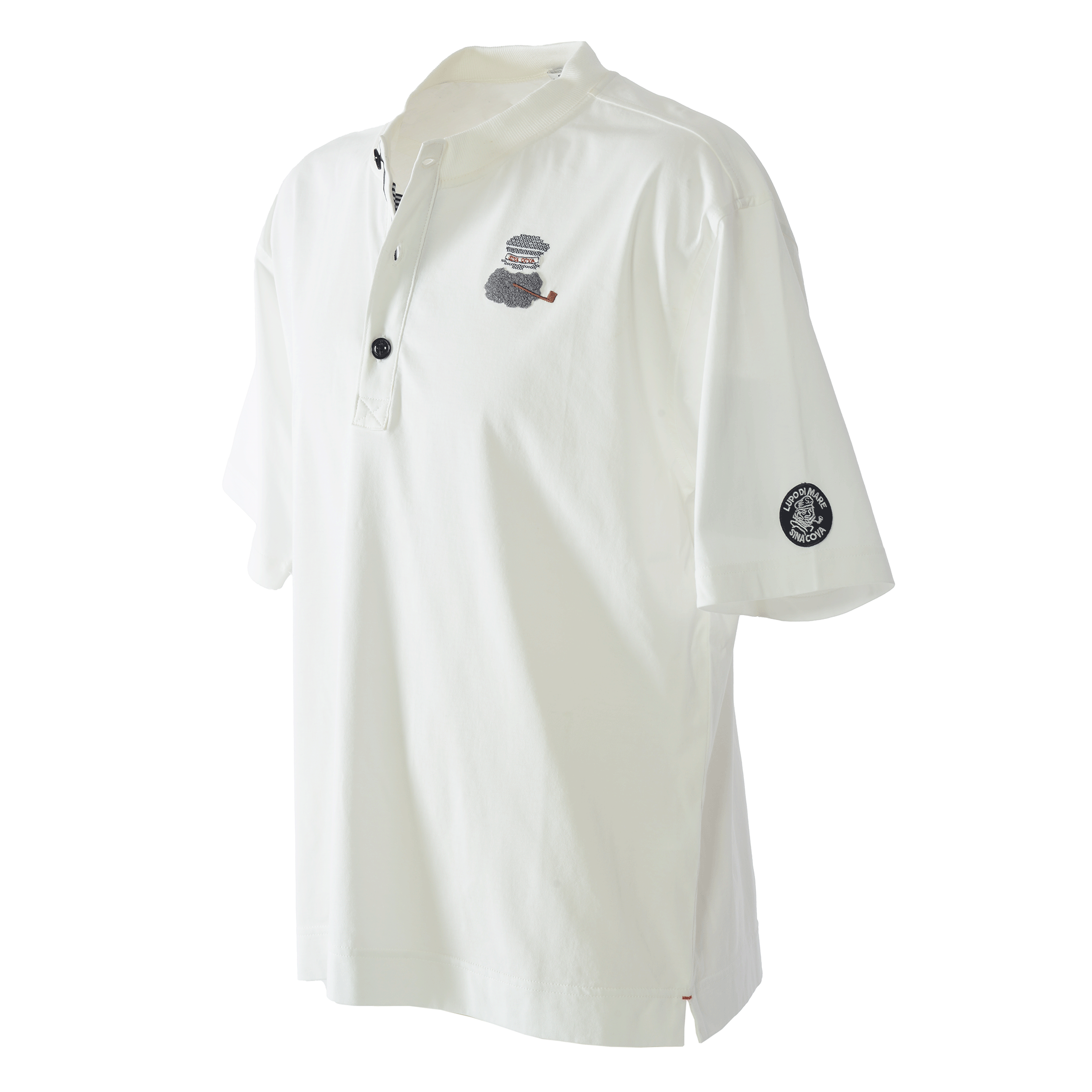 Henley neck short-sleeved T-shirt, unisex (unisex) 26110550