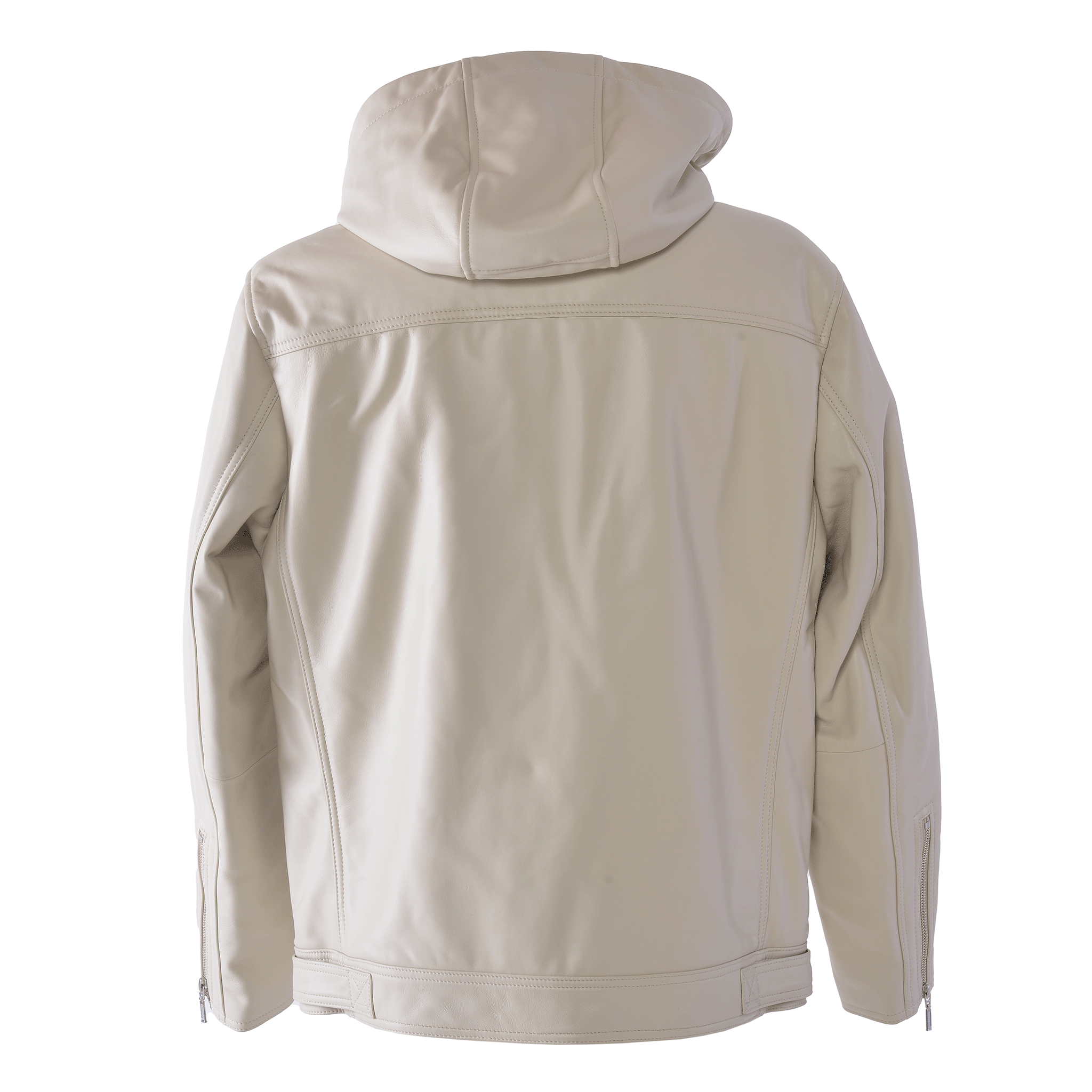 フード付きレザージャケット 25223910