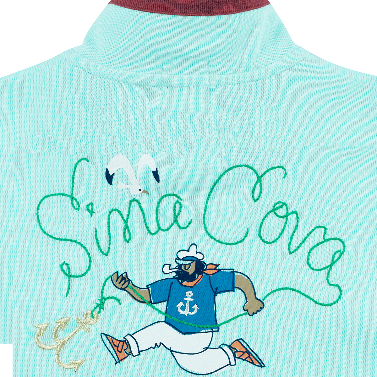 【公式】シナコバ (SINA COVA) ハーフジップトレーナー 22120010 サックスの刺繍部分