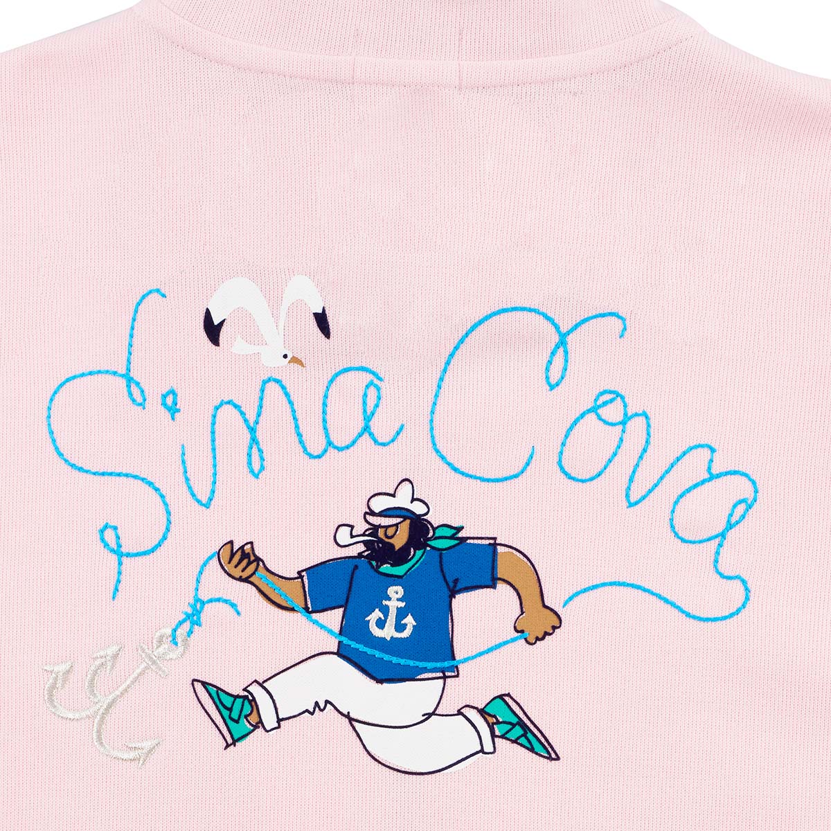 【公式】シナコバ (SINA COVA) ハーフジップトレーナー 22120010 ピンクの刺繡部分