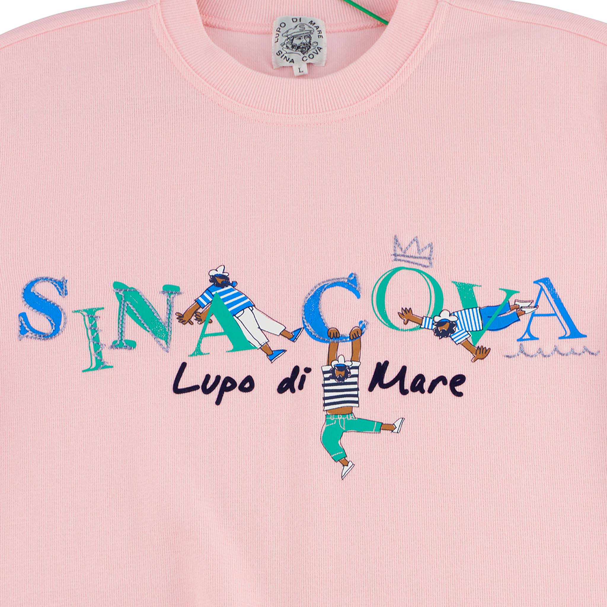 【公式】シナコバ (SINA COVA) クルーネックトレーナー 22120030 ピンクのプリント