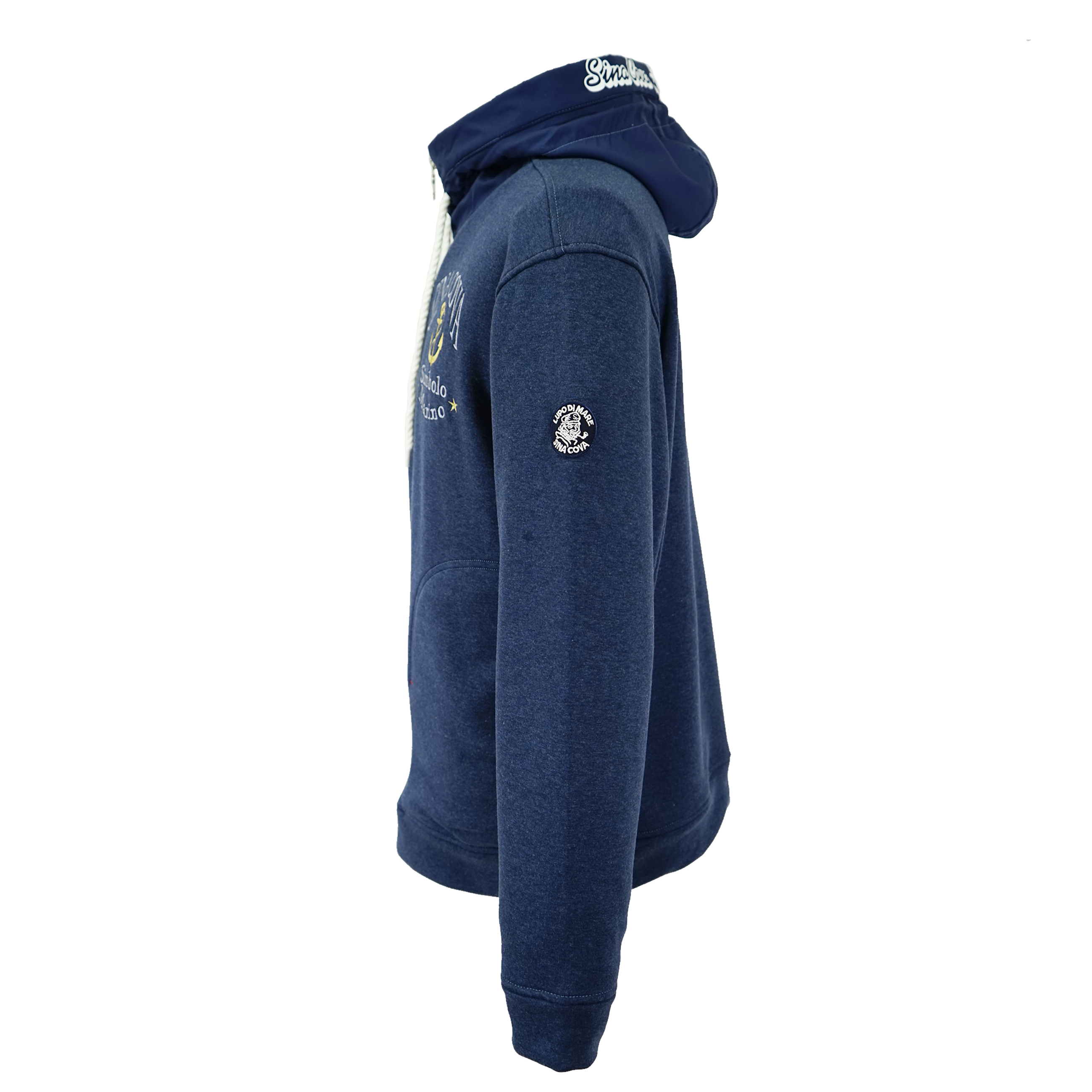 【公式】シナコバ (SINA COVA) フード付きプルオーバー 22220070 ブルーのサイド部分