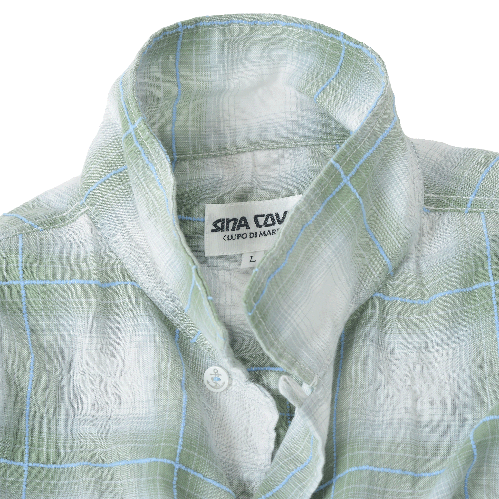 チェック柄長袖開襟シャツ 26124030