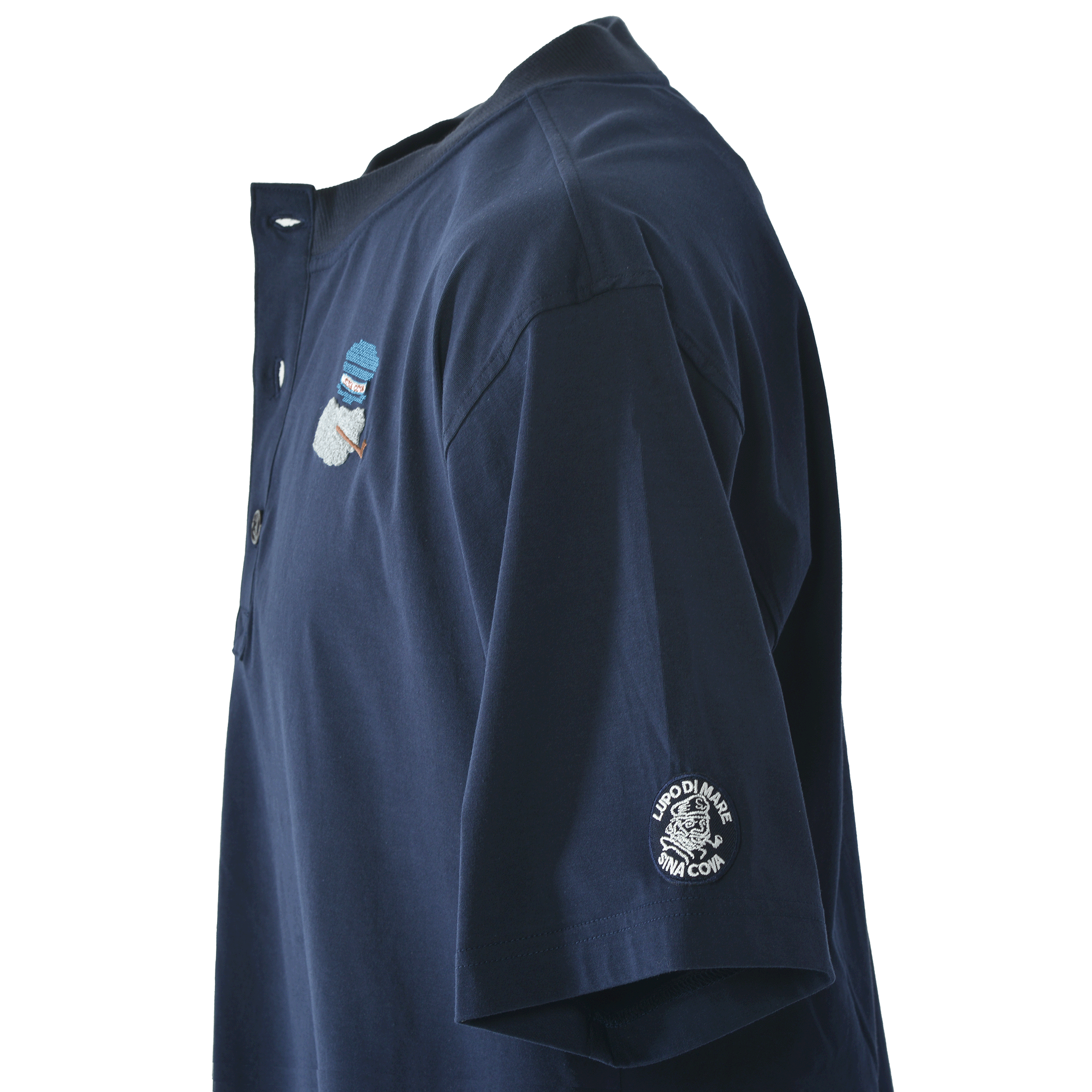 Henley neck short-sleeved T-shirt, unisex (unisex) 26110550