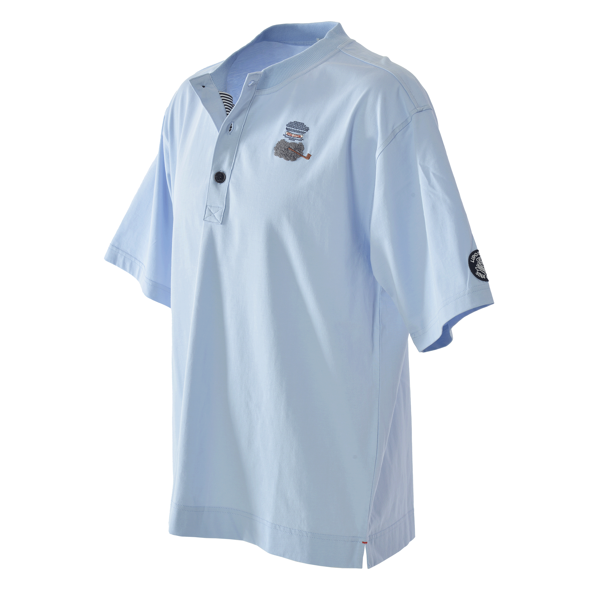 Henley neck short-sleeved T-shirt, unisex (unisex) 26110550