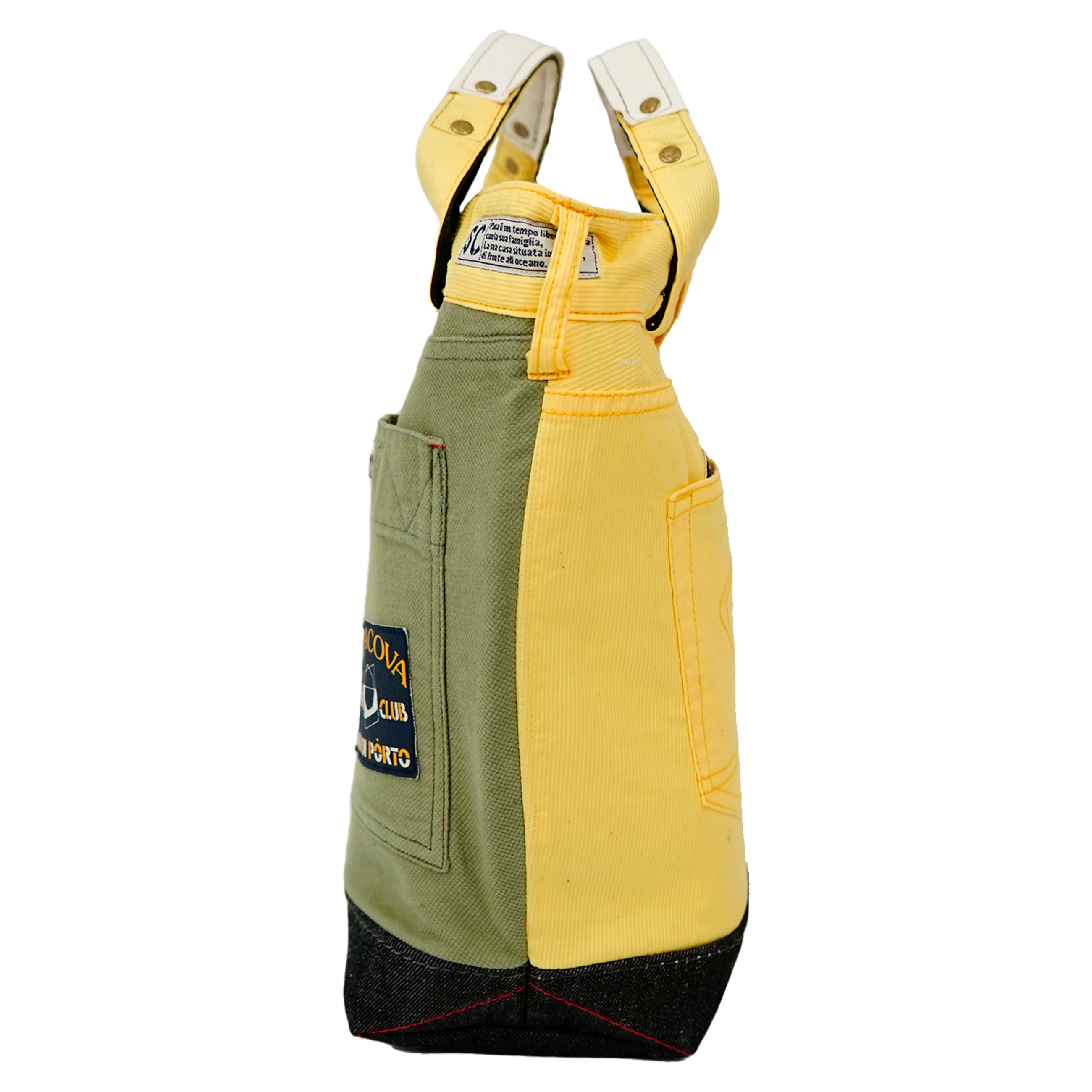 [Official] Shinakoba (Sina COVA) [One point] Remake tote back yellow x khaki 10070124