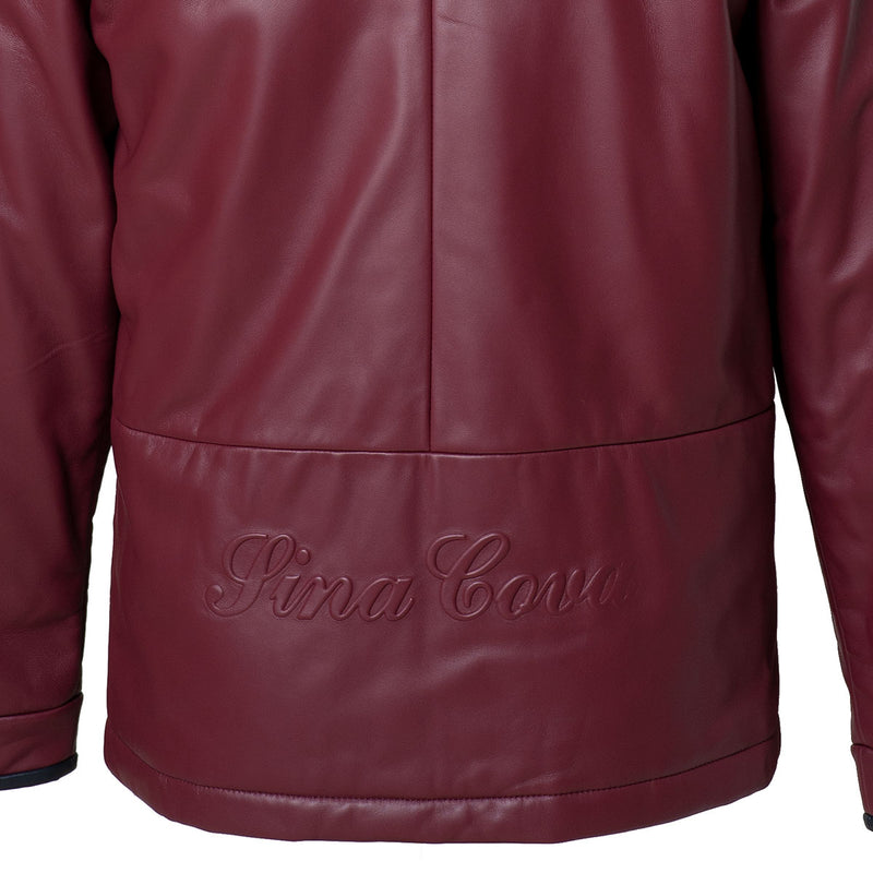 Leather blouson with hood 18223910