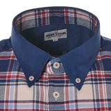 Herringbon check pattern button down shirt 20224080