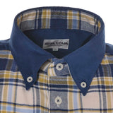 Herringbon check pattern button down shirt 20224080