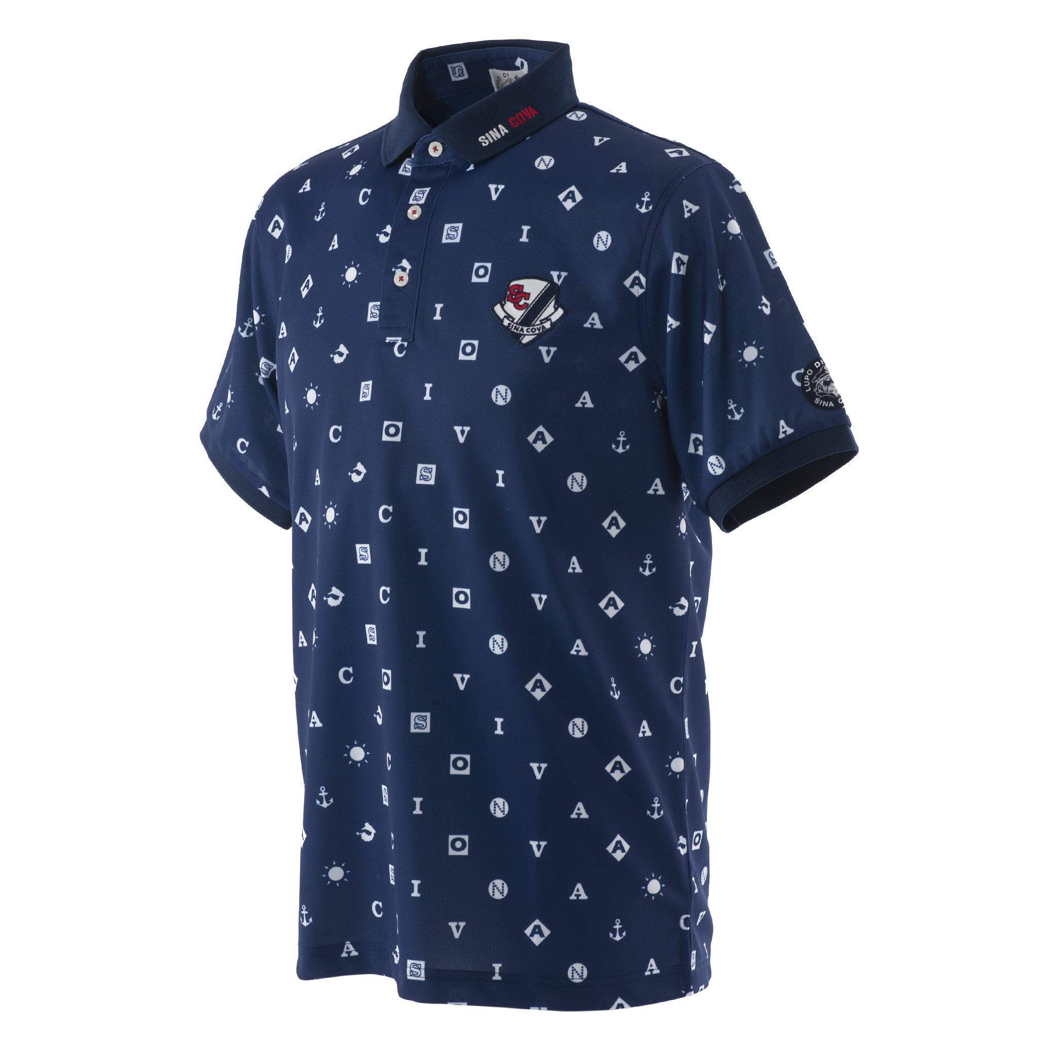 [Official] Sina Cova Short Sleeve Print Polo Shirt Function Material Sports 23150530