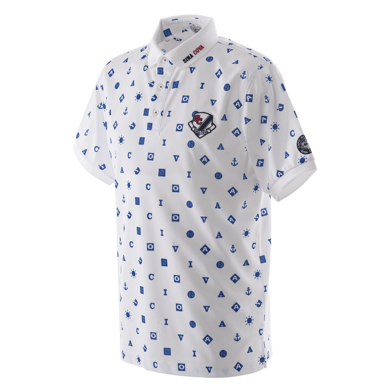 [Official] Sina Cova King Size Short Sleeve Print Polo Shirt Function Material Large Size 23150536